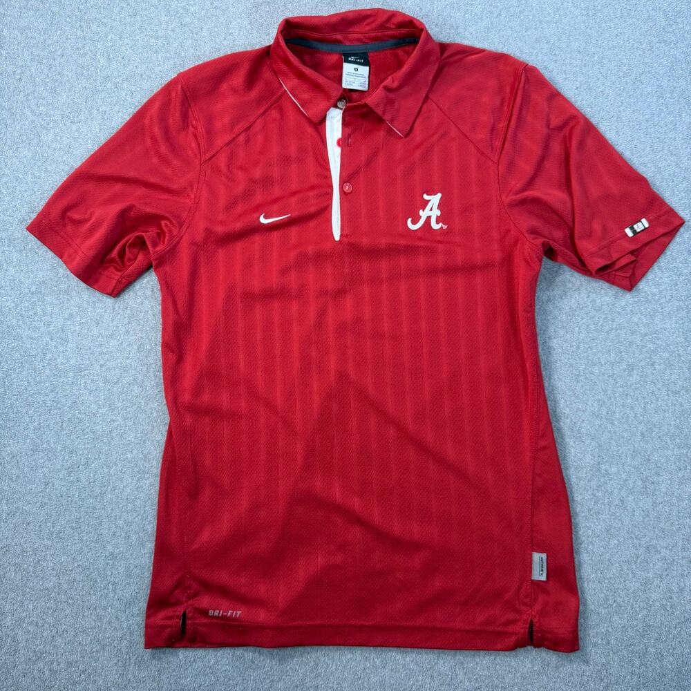 Alabama Crimson Tide Nike Dri-FIt Polo Shirt Men's Small Red Short Sleeve